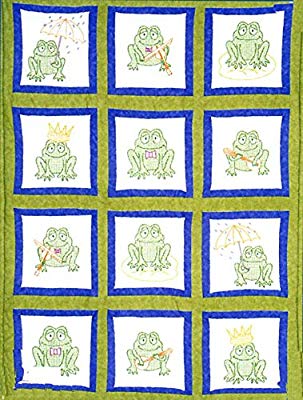 FROGS -QUILT BLOCKS 9X9 WH - Jack Dempsey